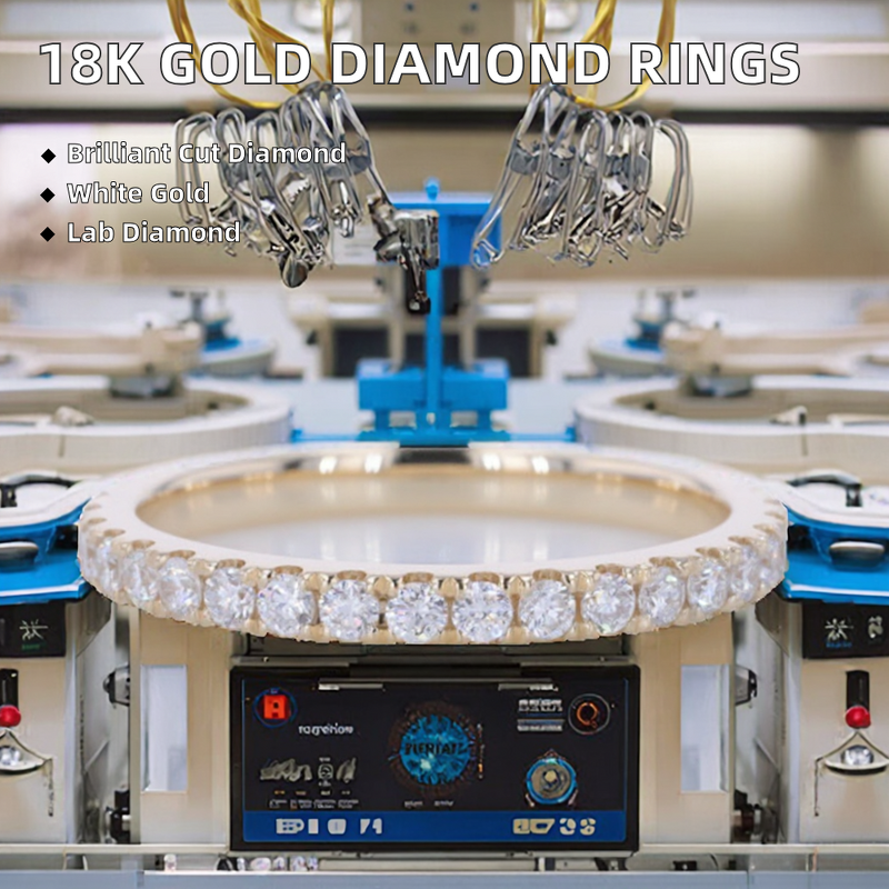 Lab Diamond Wedding Rings - Manufacturer - Luxury 18K Gold Plated Couples Men Women Engagement Bands