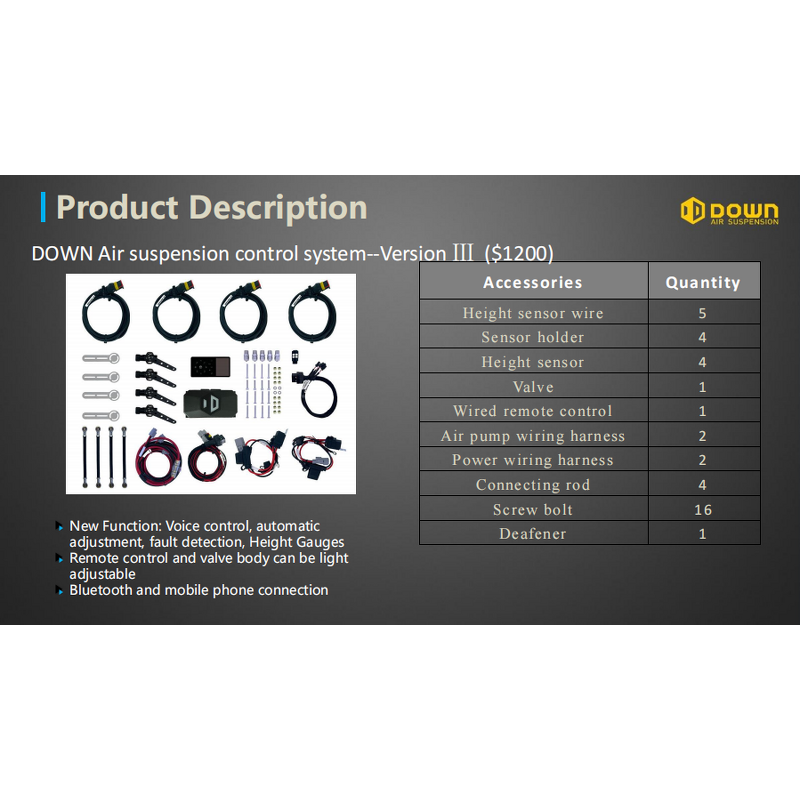 Air Ride Management System - Manufacturer - 4-Wheel 5-Setting Voice Control Mitsubishi VW Suzuki