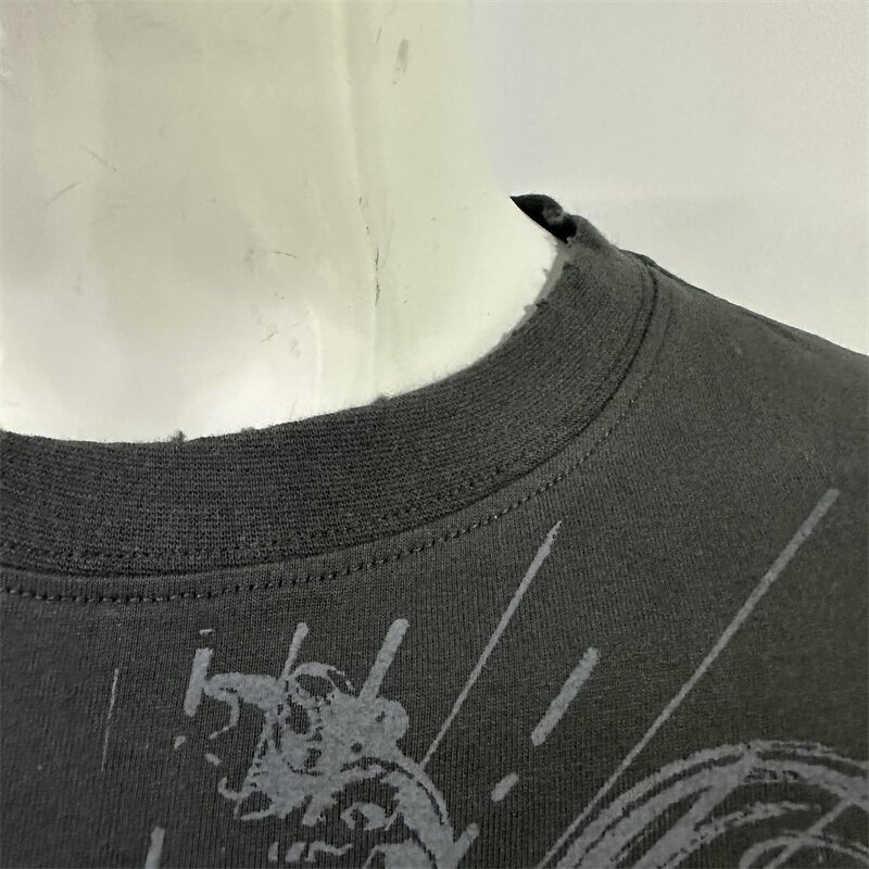 Unisex Long Sleeve Tee - Manufacturer - TS1879 2 in 1 Double Layer Cotton DTG Print Oversized