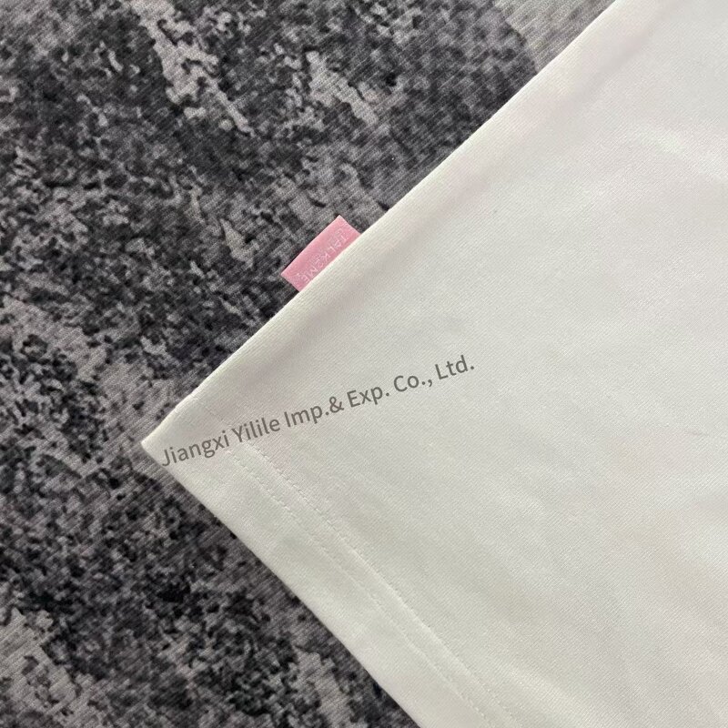 Unisex Tshirts - Manufacturer - TS2699 Cotton Graphic Embroidery Color Block Double Layer Custom