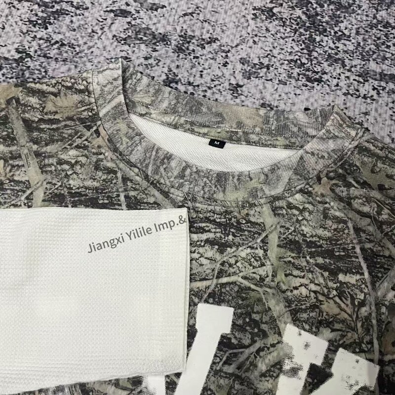 Men's Long Sleeve Tshirt - Manufacturer - TS2696 Waffle Hip Hop Double Layer Oversized Graphic Print