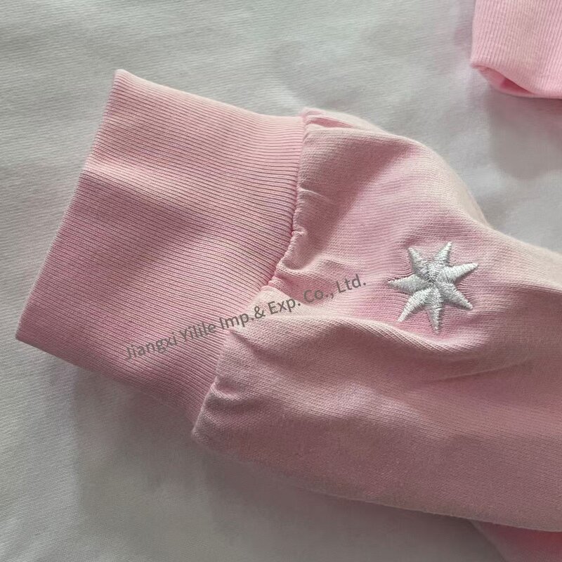 Unisex Tshirts - Manufacturer - TS2699 Cotton Graphic Embroidery Color Block Double Layer Custom