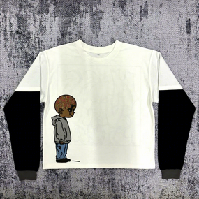 Men's Long Sleeve T Shirt - Manufacturer - TS2261 Waffle Hip Hop Double Layer Oversized DTG Print