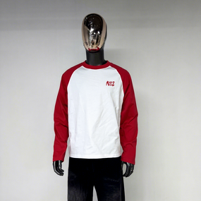 Men's Long Sleeve T-Shirt - Manufacturer - TS2595 100% Cotton Raglan Crew Neck Custom Logo