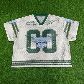 Men's Jersey - Manufacturer - TS3203 Polyester Cropped Retro Soccer Oversized American Mesh