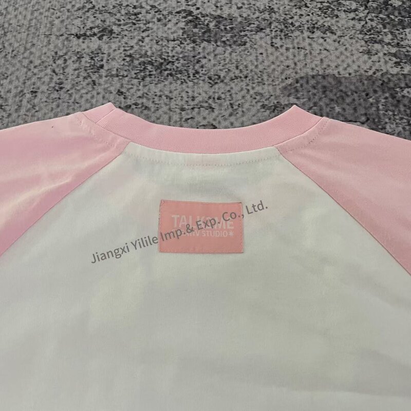 Unisex Tshirts - Manufacturer - TS2699 Cotton Graphic Embroidery Color Block Double Layer Custom