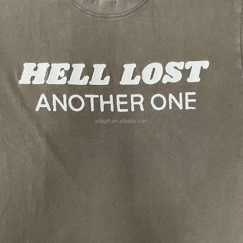 Men's Long Sleeve T-Shirt - Manufacturer - TS008 Waffle Knit Acid Washed Double Layer Letter Custom