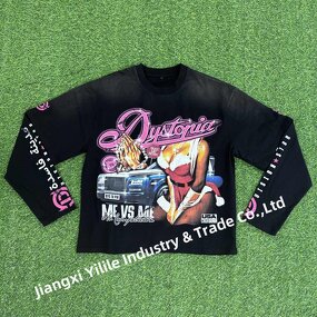 Men's Long Sleeve T Shirts - Manufacturer - TS3347 100% Cotton Raglan Double Layered DTG Print