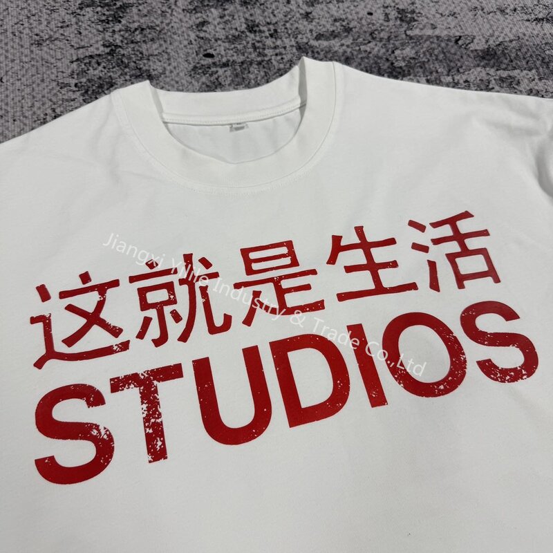 Men's Long Sleeve Shirt - Manufacturer - TS3759 Pure Cotton Waffle Knit Screen Print Streetwear