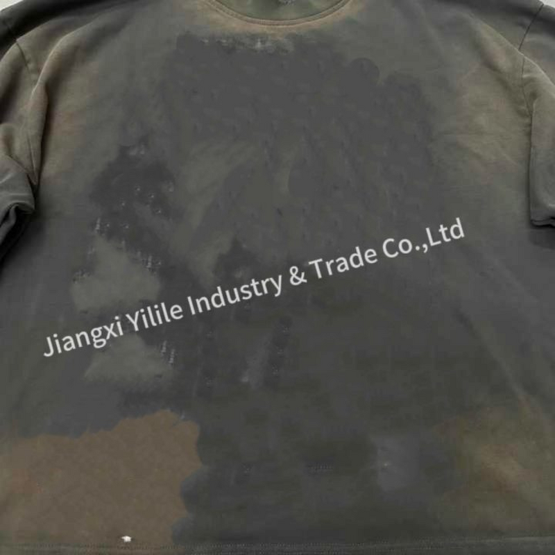 Men's Long Sleeve T-Shirt - Manufacturer - TS1891 100% Cotton Stone Acid Wash DTG Print Layered