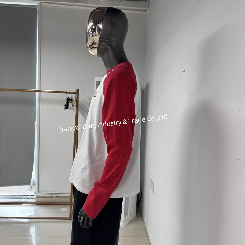 Men's Long Sleeve T-Shirt - Manufacturer - TS2595 100% Cotton Raglan Crew Neck Custom Logo