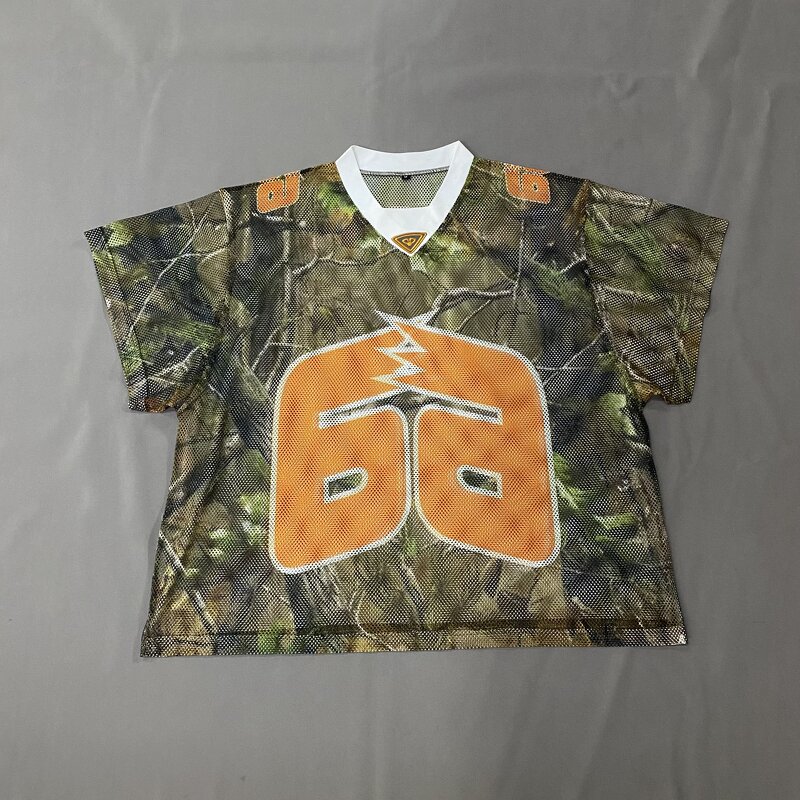 Men's T-shirt - Manufacturer - TS2239 V Neck Quick Dry Oversized Boxy Mesh Soccer Basketball