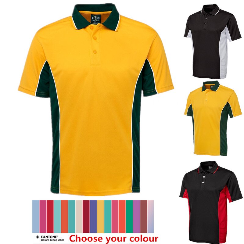 Men's Polo T-Shirts - Manufacturer - PL073 100% Polyester Two Color School Working Uniform
