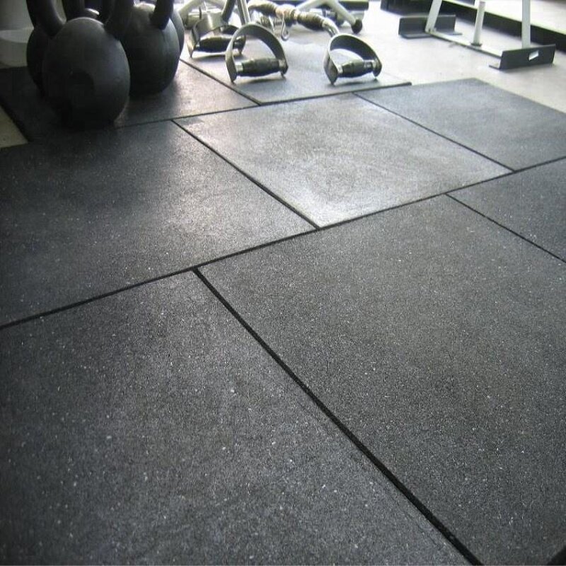 Gym Rubber Floor Mat - Manufacturer - Wear Resistant ISO Black Toxic Layer Surface