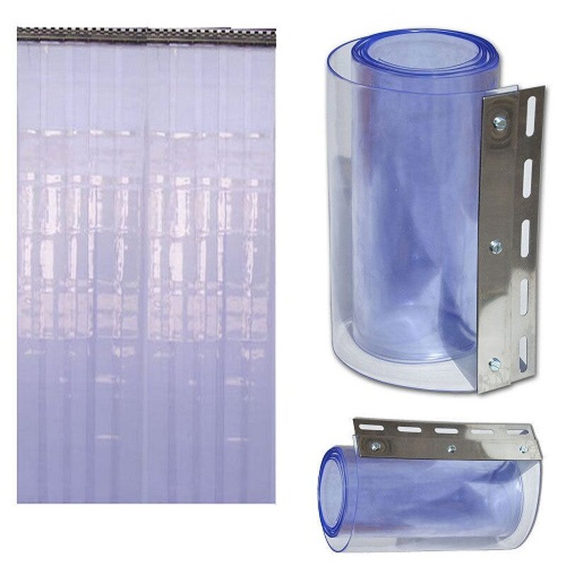 PVC Strip Curtain - Manufacturer - 3mm Transparent with Hanger System Door