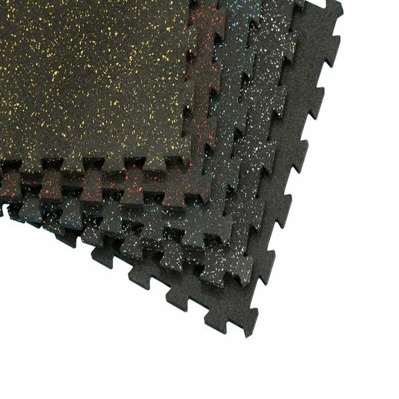 Gym Rubber Tiles - Manufacturer - 15mm Interlocking Puzzle 8mm Roll Fitness Area
