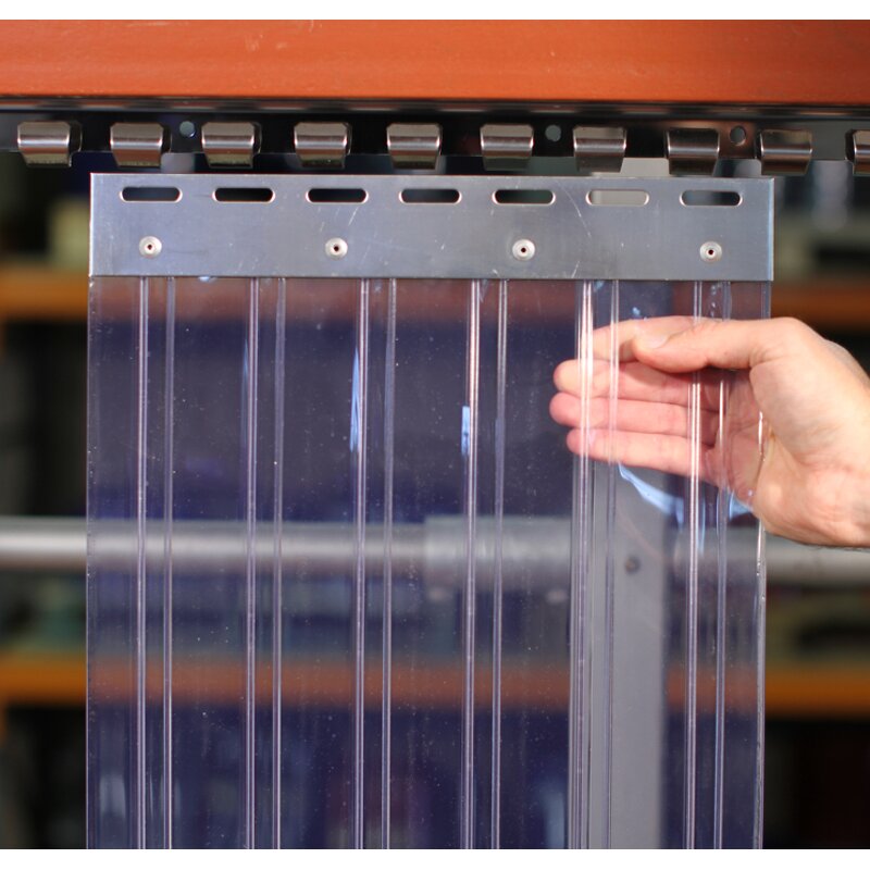 PVC Strip Curtain - Manufacturer - 3mm Transparent with Hanger System Door