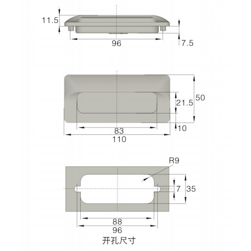 High Voltage Cabinet Lock - Manufacturer - Hengsheng LS077 Rotary Concealed Zinc Alloy Flat Lock