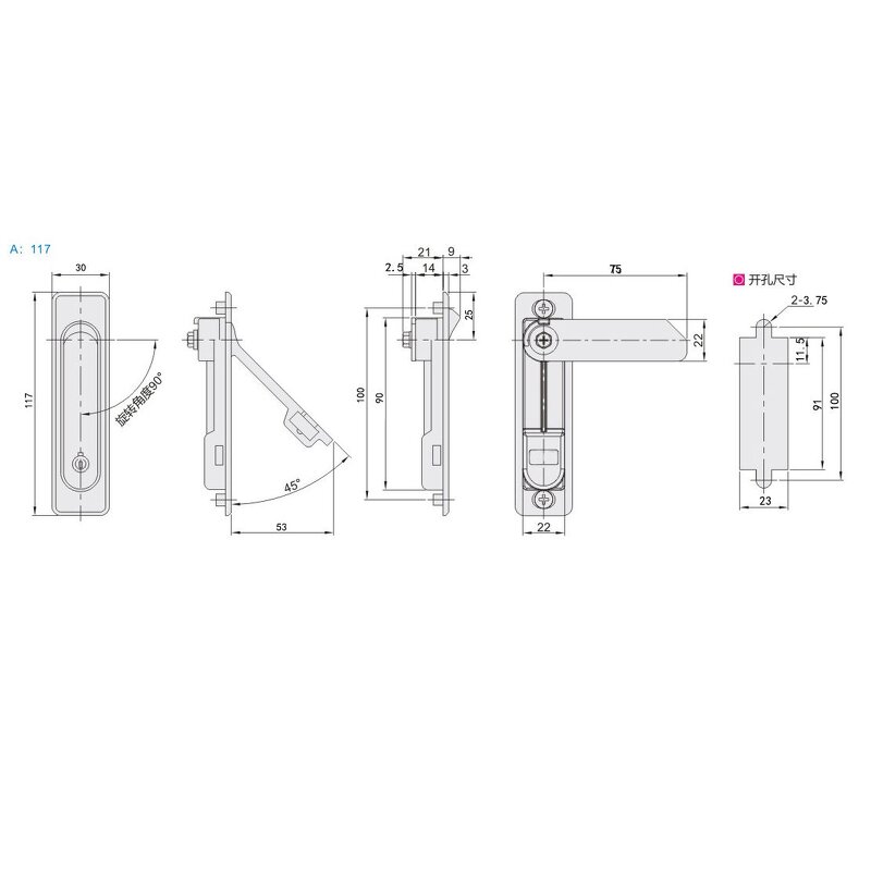 Furniture Cam Lock - Manufacturer - Modern Zinc Alloy AB502 Plane Drawer Mailbox Safe Box