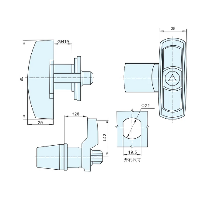 RV Storage Lock - Manufacturer - Zinc Alloy Swing Handle Caravan Luggage Hatch Steel Aluminum