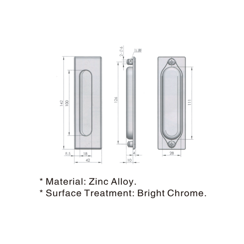 Recessed Door Handle - Manufacturer - Hengsheng LS209 Zinc Alloy Embedded Pull Modern Kitchen