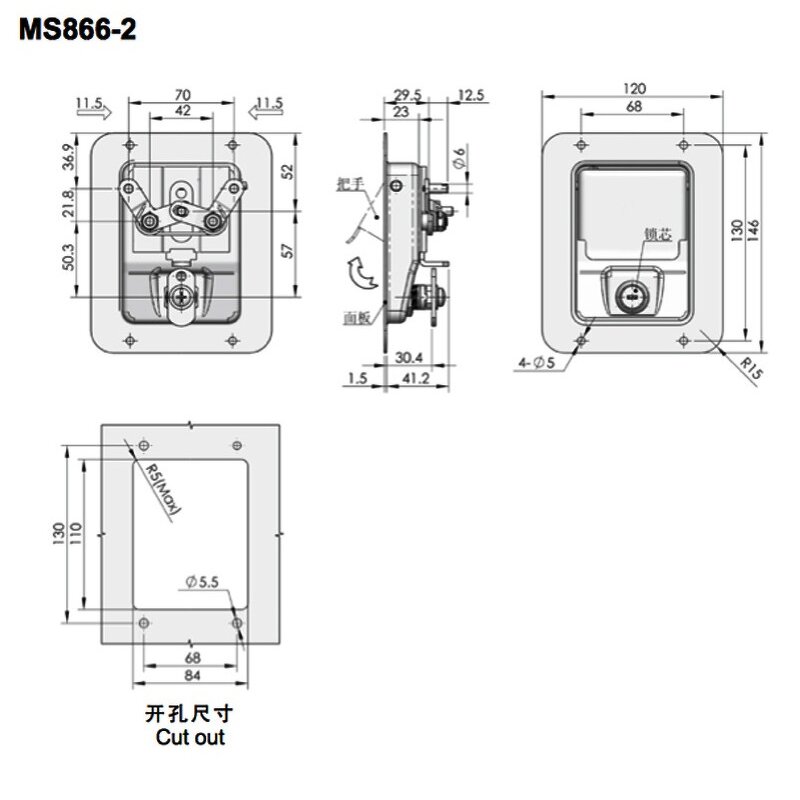 304 RV Cabinet Lock - Manufacturer - Hengsheng T-type Recreational Vehicle Truck Tool Box