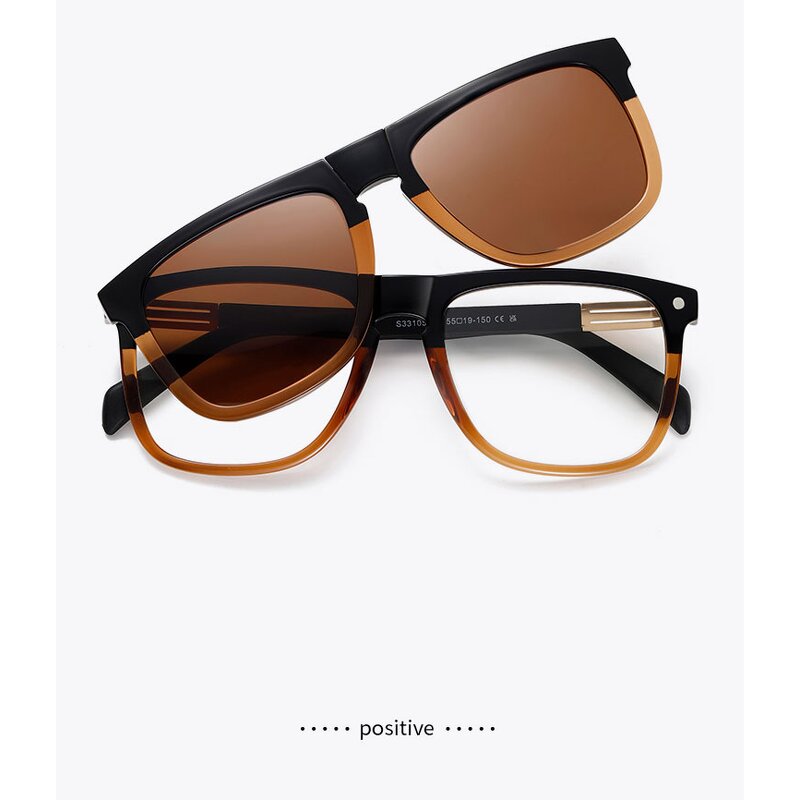 Glasses Manufacturer - 2025 New 5 in 1 Magnet Eyeglasses Frames Interchange Lenses Magnetic Polarized Clip on