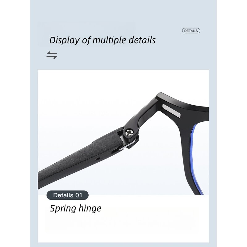 Sunglasses Manufacturer - Customizable 1.1 Metal Three-in-One Square Frame Magnetic Durable Double Bridges