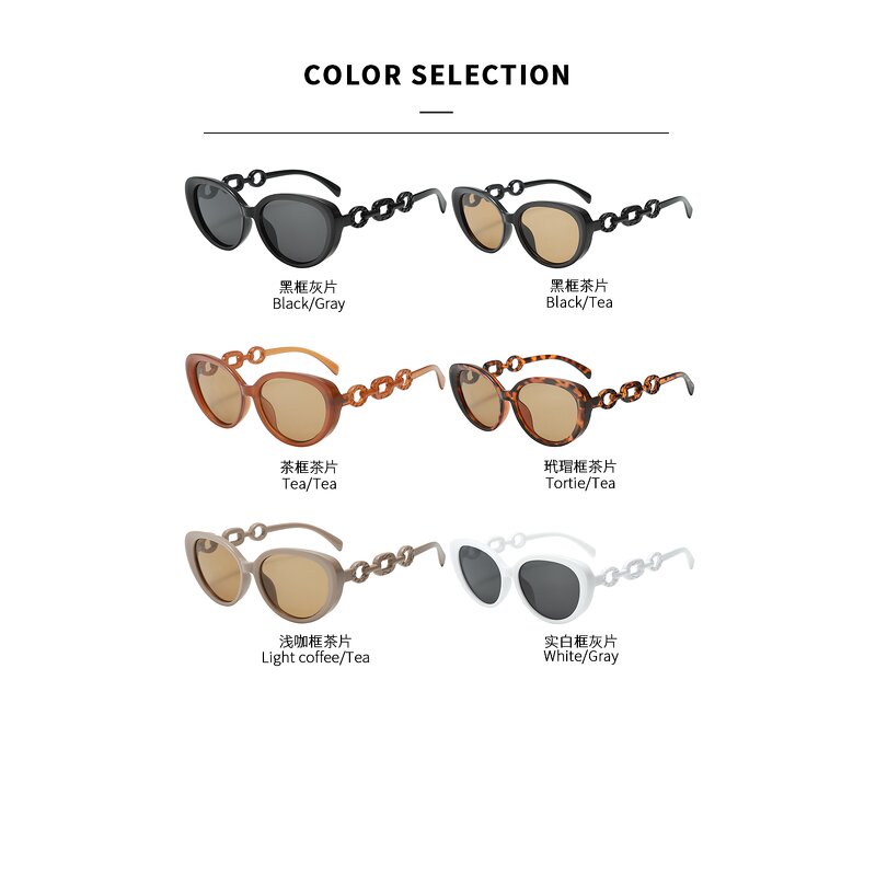 Sunglasses Manufacturer - Women Cat Eye Vintage Small Round Frame with UV Protection for Outdoor