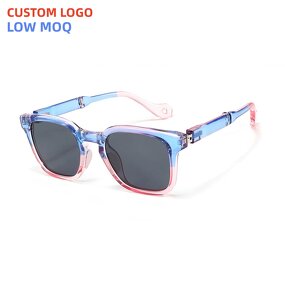 Kids Sunglasses Manufacturer - Square TR90 Frame Polarized with Custom Logo & UV400 Lens Foldable