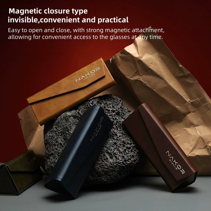 Glasses Case Manufacturer - Factory Supply Slim Hard Metal Magnetic Foldable PU Storage Box