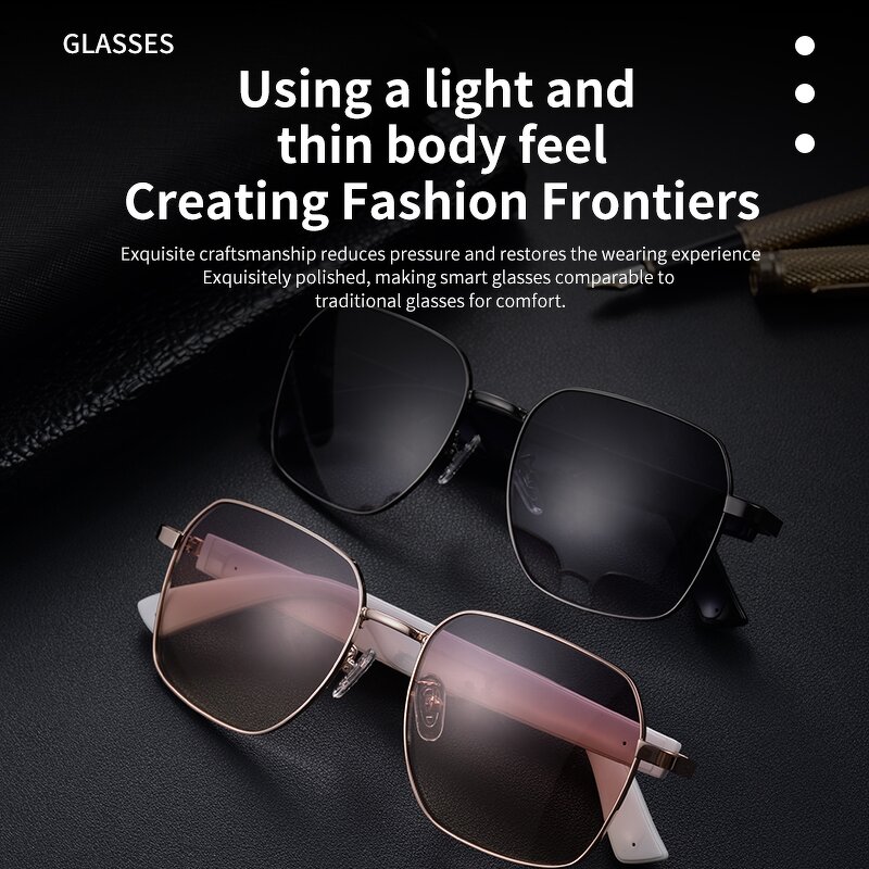 Smart Glasses Manufacturer - MZ06 AI Automatic Bluetooth UV400 Fashion Design Anti-Radiation for Music Calls