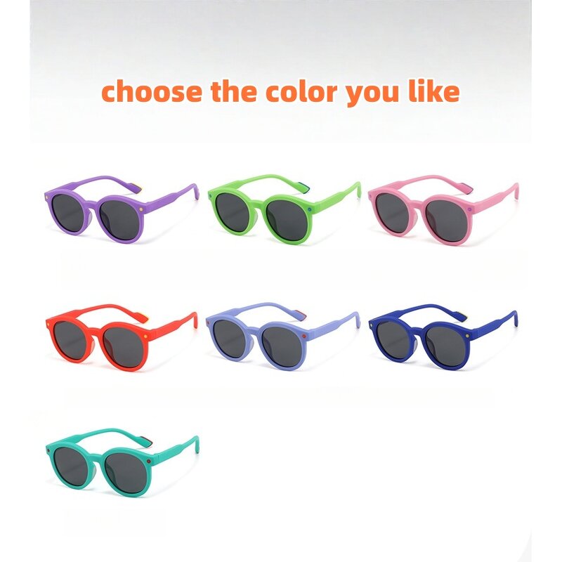 Kids Sunglasses Manufacturer - Fashion Flexible Round Polarized with Custom Logo & UV400 for Daily Outdoor