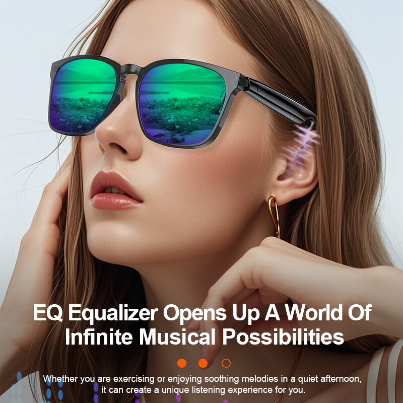 Smart Sunglasses Manufacturer - A17 AI Translation Large-Frame Color-Changing Stainless Steel Audio