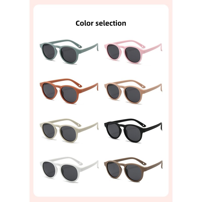 Kids Sunglasses Manufacturer - Flexible TPEE Round Frame Polarized with UV400 Lenses & Custom Logo
