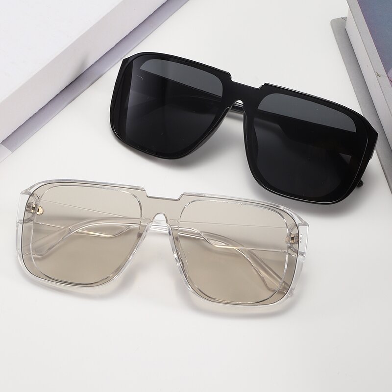 Sunglasses Manufacturer - Square Oversized Rectangle Plastic Frame with UV400 Lens for Unisex