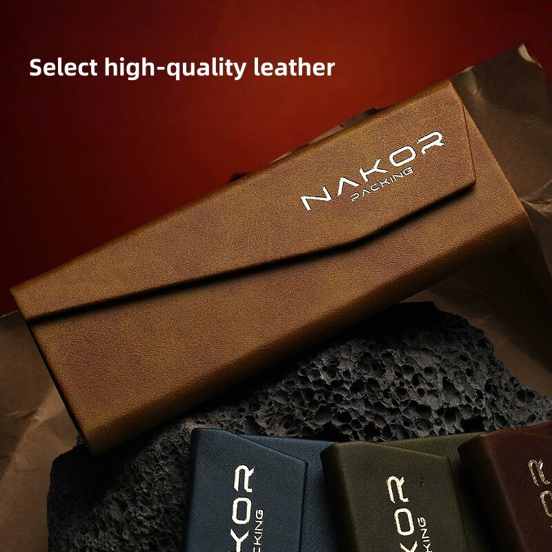 Glasses Case Manufacturer - Factory Supply Slim Hard Metal Magnetic Foldable PU Storage Box