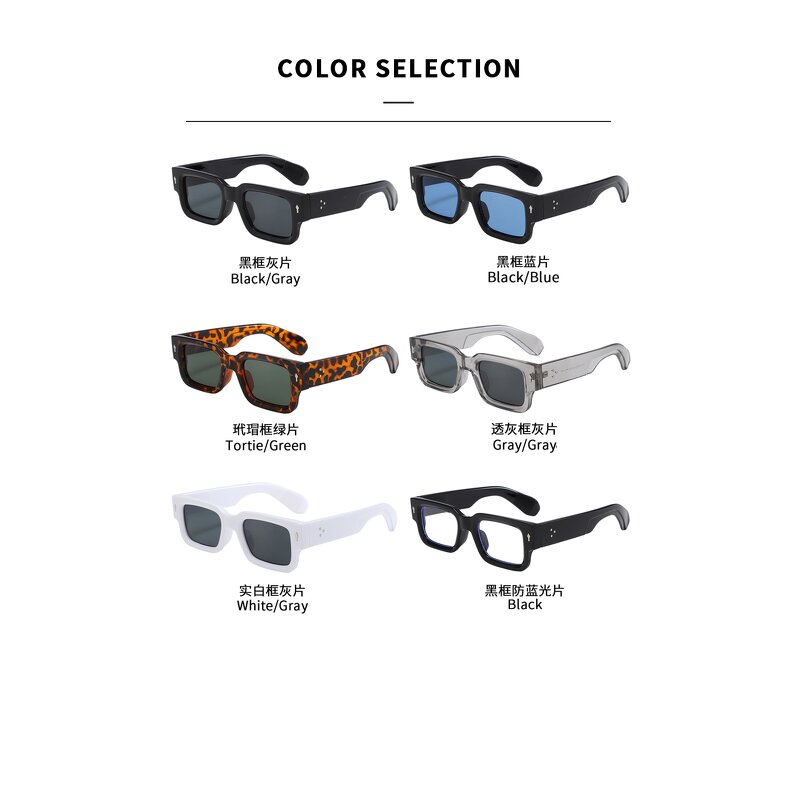 Sunglasses Manufacturer - Unisex Vintage Square Frame with Custom Logo & UV Protection for Outdoor