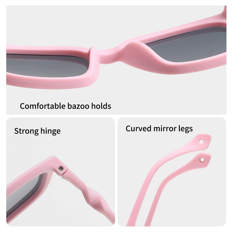 Kids Sunglasses Manufacturer - Colorful Square Frame with Custom Logo Twisted Leg Design for Children