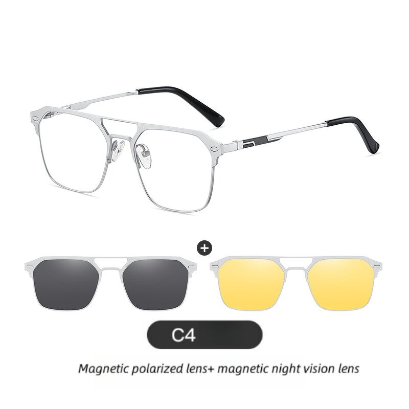 Sunglasses Manufacturer - Aluminum Magnesium Three-in-One Magnetic Set Polarized Anti-Radiation for Men