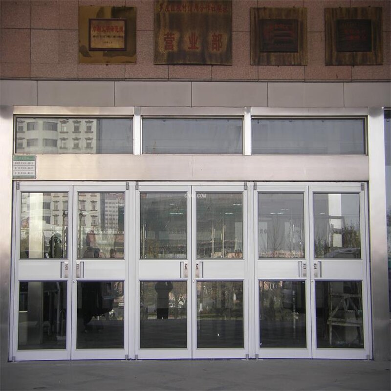 Shop Doors Manufacturer - Aluminum Frame Organic Tempered Glass with Ground Spring Door Closers