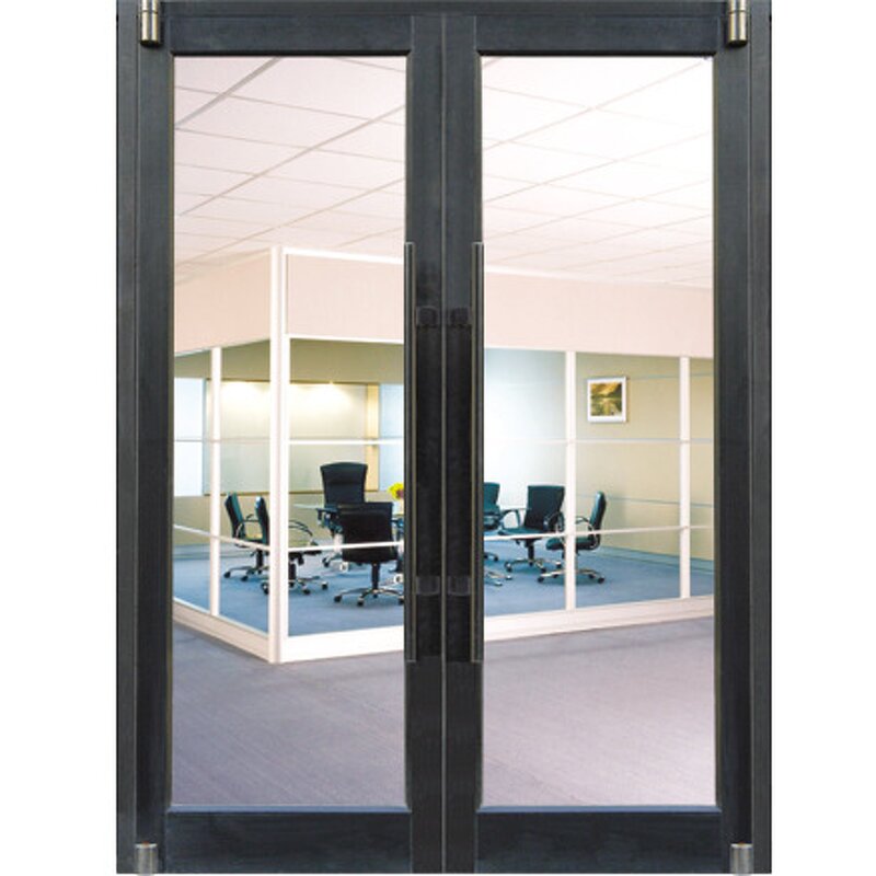 Shop Doors Manufacturer - Aluminum Frame Organic Tempered Glass with Ground Spring Door Closers