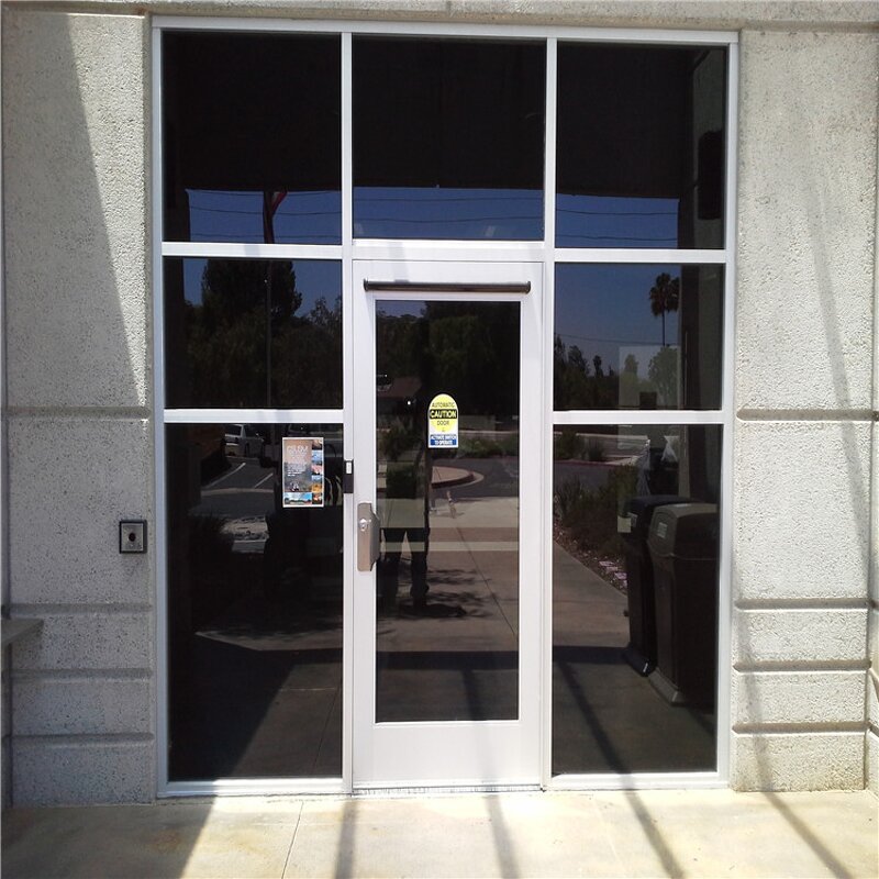 Shop Doors Manufacturer - Aluminum Frame Organic Tempered Glass with Ground Spring Door Closers