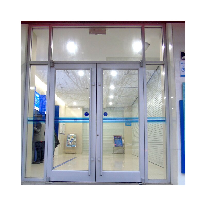 Entrance Doors Manufacturer - KFC Style Restaurant Aluminum Frame Glass Swing Open Modern Double