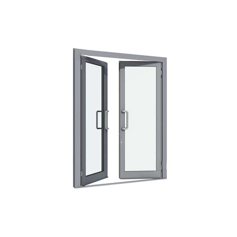 Spring Double Doors Manufacturer - Custom Simple Style Aluminum Alloy KFC Shop Sliding