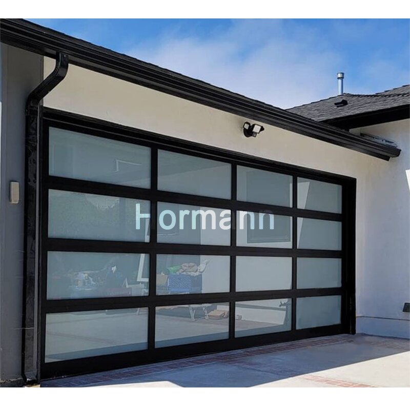 Garage Door Manufacturer - Aluminum Alloy Perspective Villa Electric Glass Lighting Flap Custom