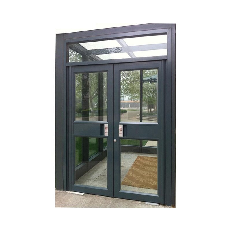 Entrance Doors Manufacturer - KFC Style Restaurant Aluminum Frame Glass Swing Open Modern Double