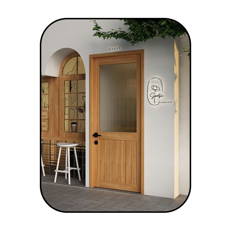Interior Door Manufacturer - Modern House Solid Front Wood Door Customizable Color