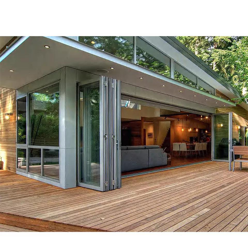 Sliding Door Manufacturer - Mute Sliding Aluminum Glass Soundproof Modern Design Windproof Aluminum Folding