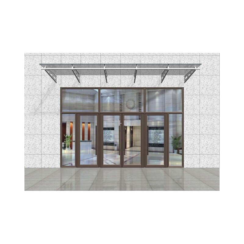Entrance Doors Manufacturer - KFC Style Restaurant Aluminum Frame Glass Swing Open Modern Double
